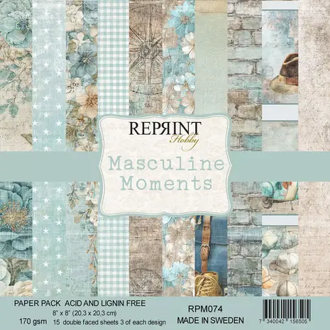 Reprint Masculine Moments 8x8 Inch Paper Pack (RPM074)