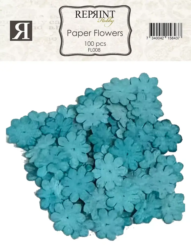Reprint Paper Flowers Turqouise (FL008)