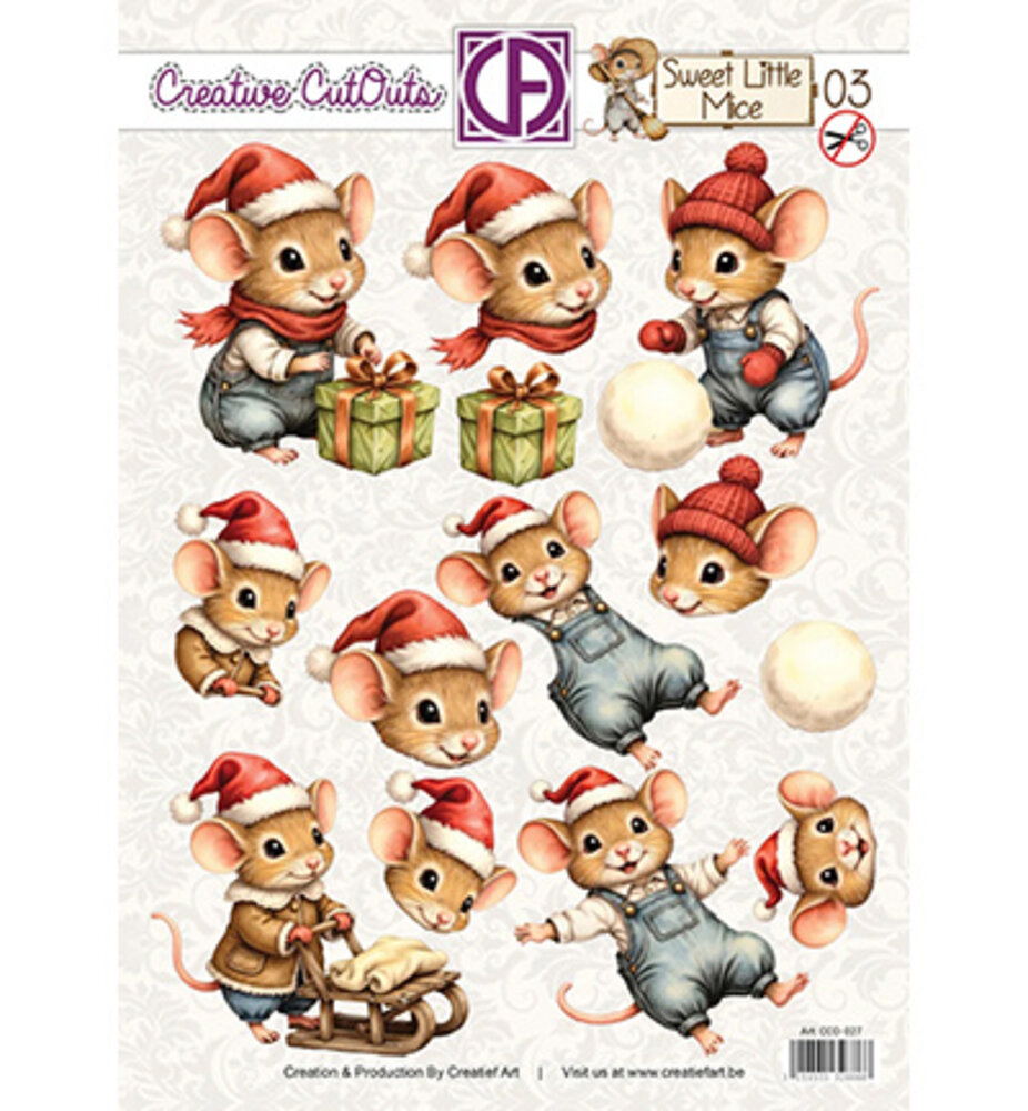 Creatief Art Sweet Little Mice Christmas 03 Stansvel (CCO-027) Creatief Art Sweet Little Mice Christmas 03 Stansvel (CCO-027)