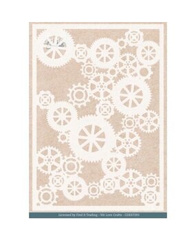 Card Deco Mixed Media Stencil Steampunk Gears (CDEST093)