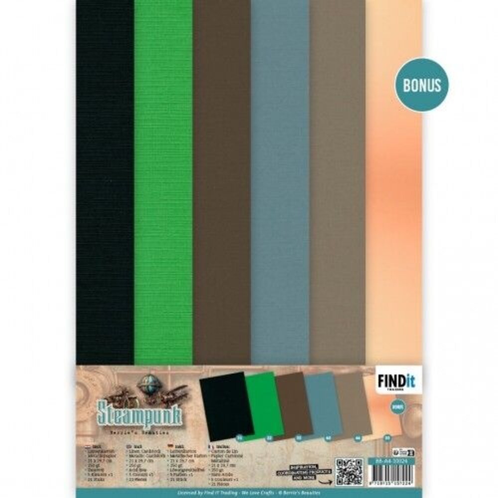Berrie's Beauties Steampunk A4 Linen Cardstock Pack (BB-A4-10024)
