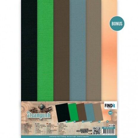 Berrie's Beauties Steampunk A4 Linen Cardstock Pack (BB-A4-10024)