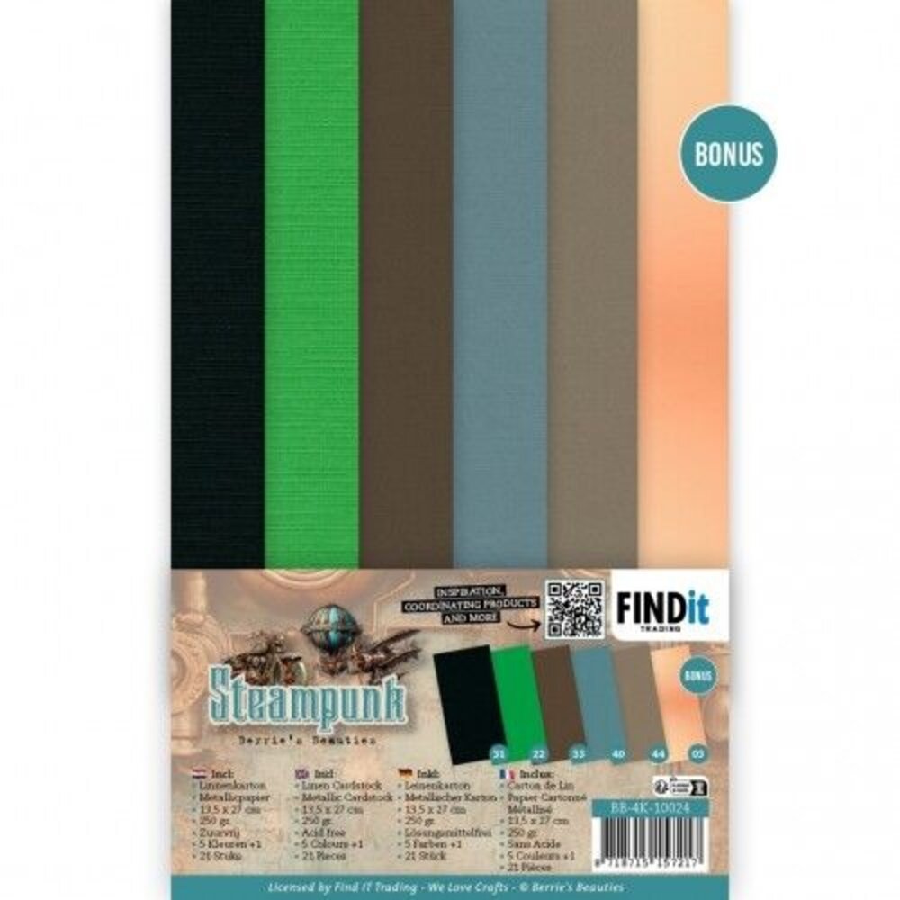 Berrie's Beauties Steampunk 4K Linen Cardstock Pack (BB-4K-10024)