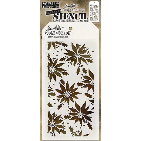 Stampers Anonymous PRE-ORDER Tim Holtz Poinsettia Layering Stencil (THS049) Stampers Anonymous PRE-ORDER Tim Holtz Poinsettia Layering Stencil (THS049)