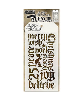 Stampers Anonymous PRE-ORDER Tim Holtz Holiday Script Layering Stencil (THS066) Stampers Anonymous PRE-ORDER Tim Holtz Holiday Script Layering Stencil (THS066)