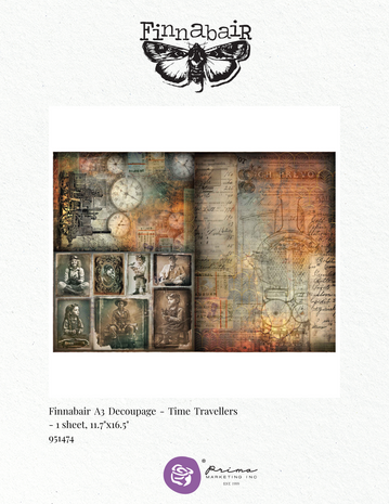 Prima Marketing Inc PRE-ORDER Time Travellers A3 Decoupage Fiber (951474)