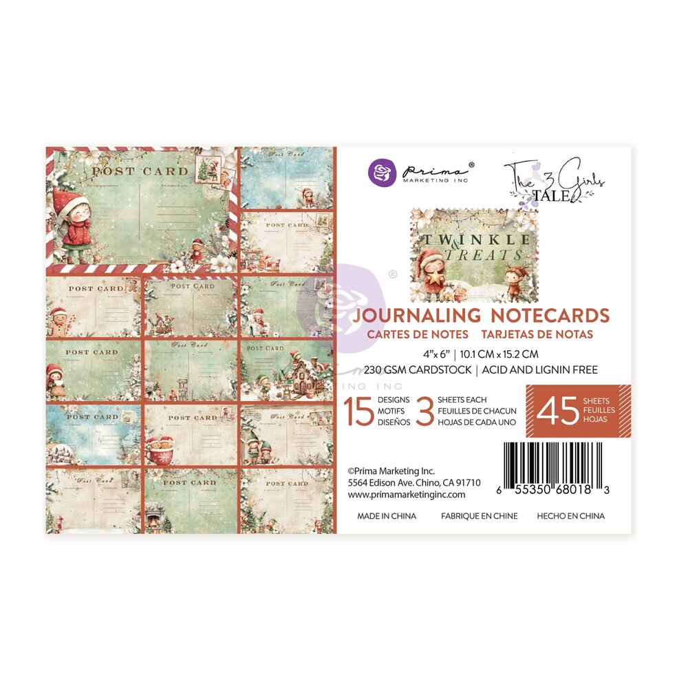 Prima Marketing Inc Twinkle & Treats 4x6 Inch Journaling Cards (680183)
