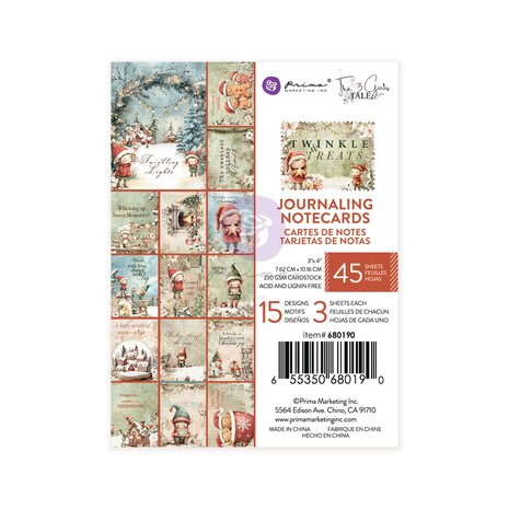 Prima Marketing Inc Twinkle & Treats 3x4 Inch Journaling Cards (680190)