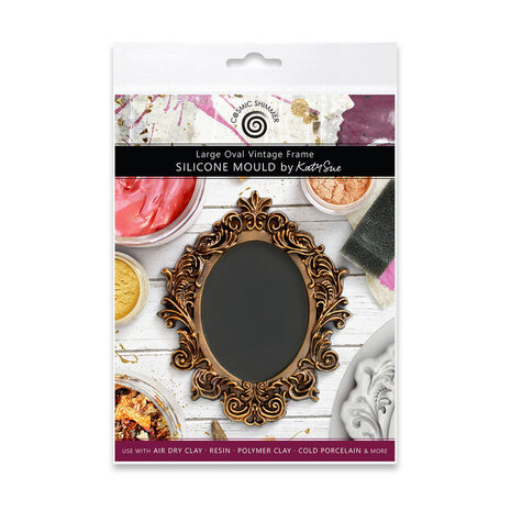 Cosmic Shimmer Silicone Mould Large Oval Vintage Frame (CE0133-CS)