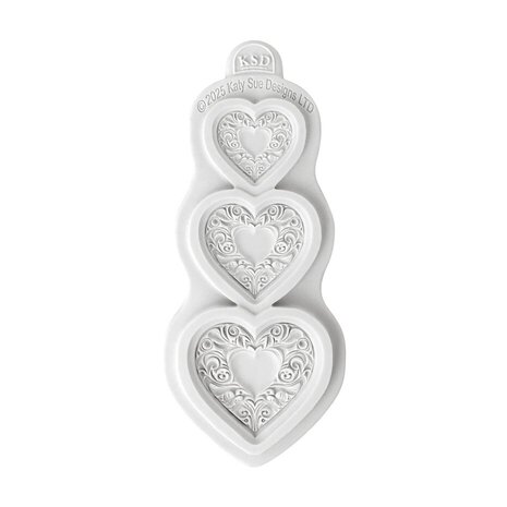 Cosmic Shimmer Silicone Mould Ornate Heart Trio (CE0151-CS)