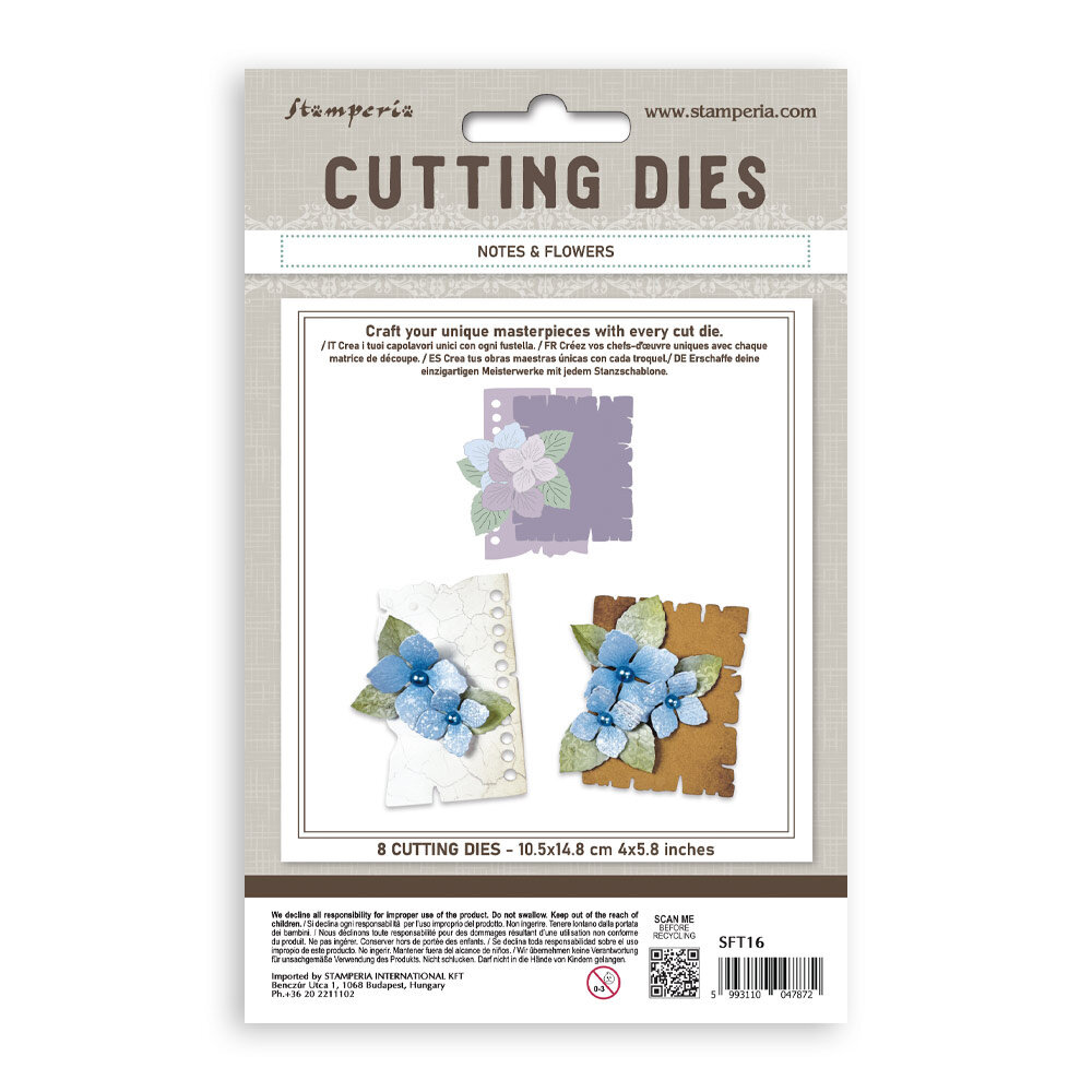 Stamperia Cutting Dies A6 Notes and Flowers (SFT16)