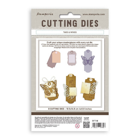 Stamperia Cutting Dies A6 Tags and Wings (SFT18)