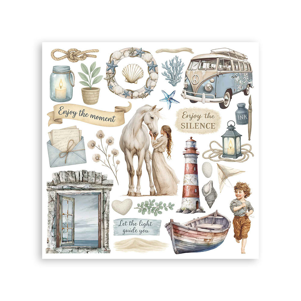 Stamperia Silent Sea 6x6 Inch Rub-On Assortment (DFLRBX06)