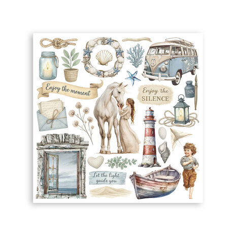 Stamperia Silent Sea 6x6 Inch Rub-On Assortment (DFLRBX06)