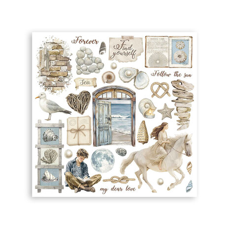 Stamperia Silent Sea 6x6 Inch Rub-On Assortment (DFLRBX06)