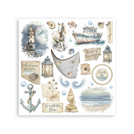Stamperia Silent Sea 6x6 Inch Rub-On Assortment (DFLRBX06)