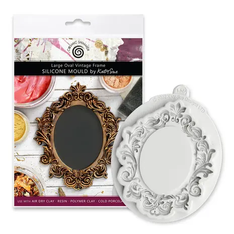 Cosmic Shimmer Silicone Mould Large Oval Vintage Frame (CE0133-CS)