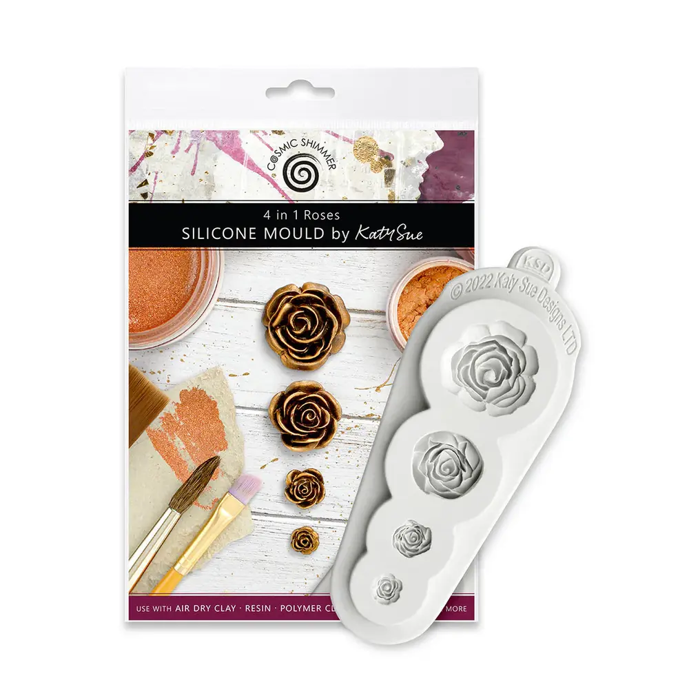 Cosmic Shimmer Silicone Mould 4 in 1 Roses (CA0034B-CS)