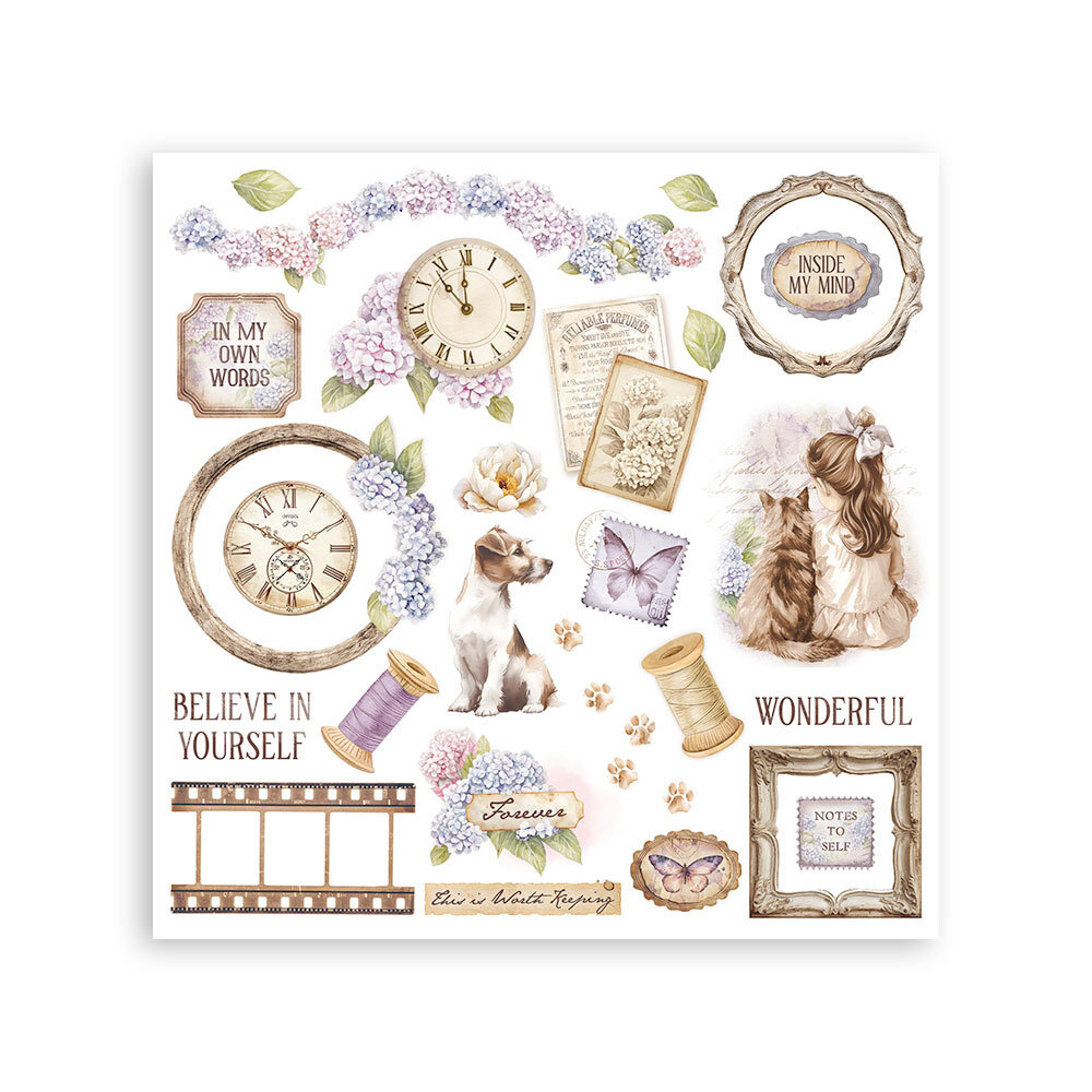 Stamperia Quiet Days 6x6 Inch Rub-On Assortment (DFLRBX01)