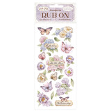 Stamperia Quiet Days Rub-On 4x8,5 Inch Hydrangea and Butterfly (DFLRB202)