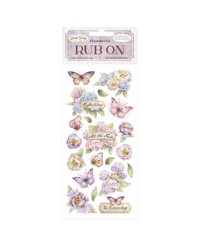 Stamperia Quiet Days Rub-On 4x8,5 Inch Hydrangea and Butterfly (DFLRB202)