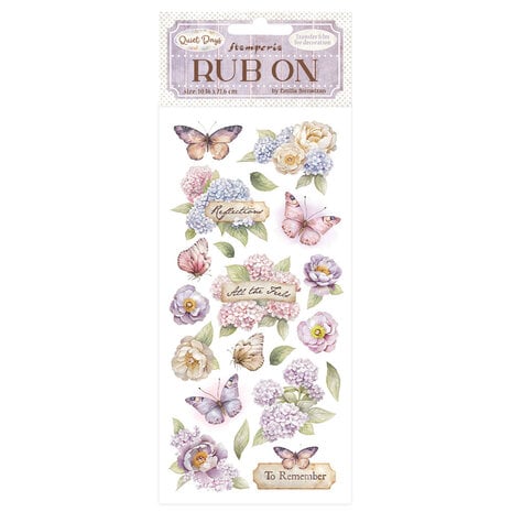 Stamperia Quiet Days Rub-On 4x8,5 Inch Hydrangea and Butterfly (DFLRB202)
