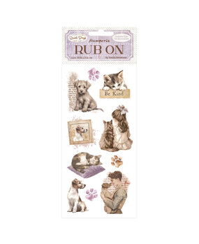 Stamperia Quiet Days Rub-On 4x8,5 Inch Dogs and Cats (DFLRB203)