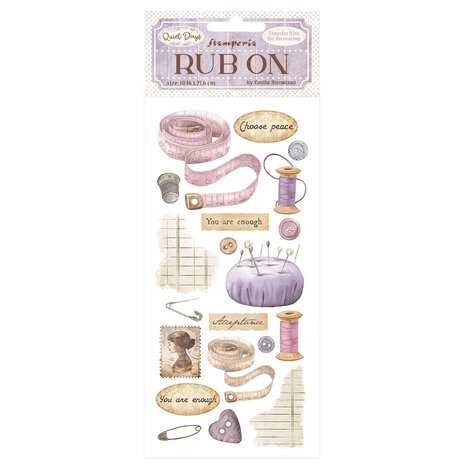 Stamperia Quiet Days Rub-On 4x8,5 Inch Sewing (DFLRB204)