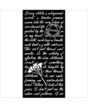 Stamperia Quiet Days Thick Stencil 12x25cm Manuscript (KSTDL136)