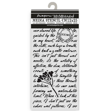 Stamperia Quiet Days Thick Stencil 12x25cm Manuscript (KSTDL136)