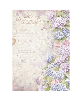Stamperia Quiet Days A4 Rice Paper Hydrangea (DFSA41076)