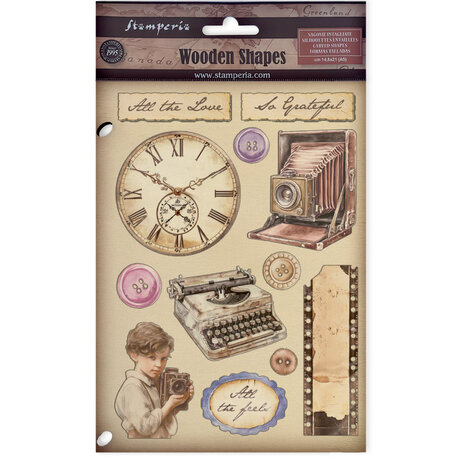 Stamperia Quiet Days Wooden Shapes A5 (KLSP190)