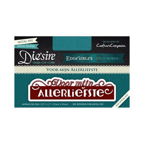 Die'sire Voor Mijn Allerliefste Edge'ables Metal Die (DS-EDG-NL-VMA) Die'sire Voor Mijn Allerliefste Edge'ables Metal Die (DS-EDG-NL-VMA)