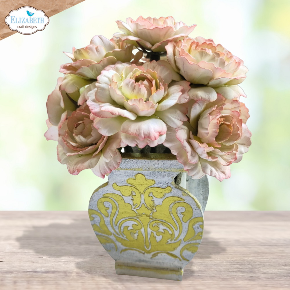 Elizabeth Craft Designs Bohemian Rose MDF Floral Vase (W0002)