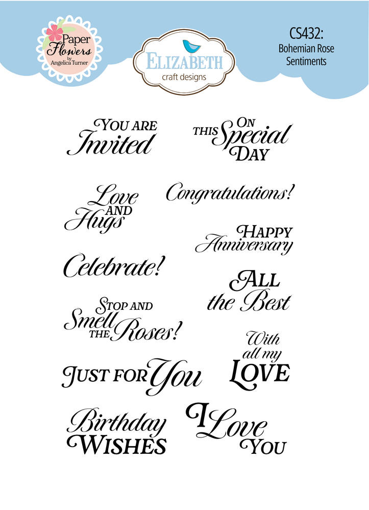 Elizabeth Craft Designs PRE-ORDER Bohemian Rose A6 Clear Stamps Sentiments (CS432) Elizabeth Craft Designs PRE-ORDER Bohemian Rose A6 Clear Stamps Sentiments (CS432)