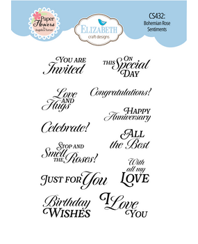 Elizabeth Craft Designs PRE-ORDER Bohemian Rose A6 Clear Stamps Sentiments (CS432) Elizabeth Craft Designs PRE-ORDER Bohemian Rose A6 Clear Stamps Sentiments (CS432)