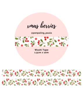 Penpaling Paula Xmas Berries Washi Tape (WT127)