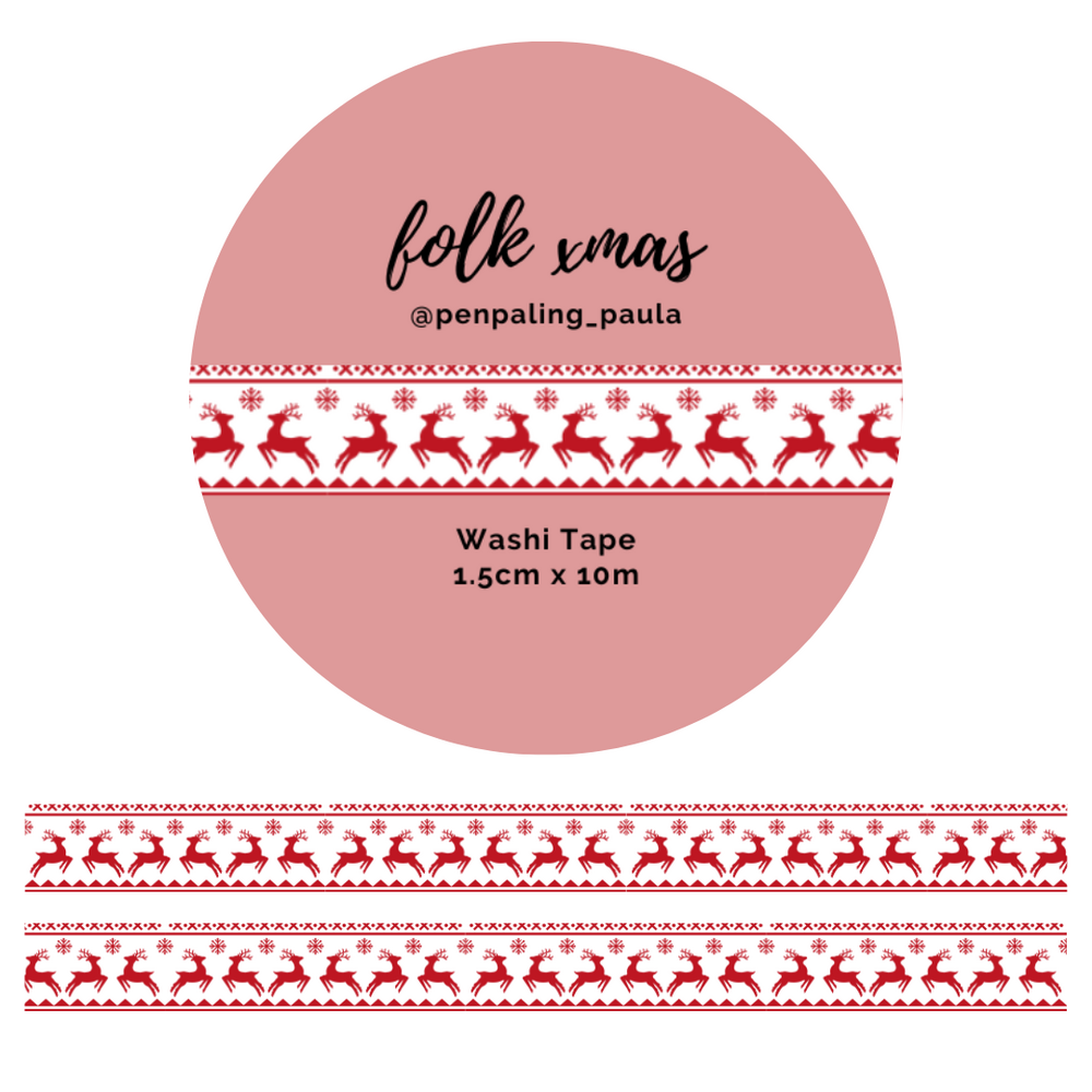 Penpaling Paula Folk Xmas Washi Tape (WT199)