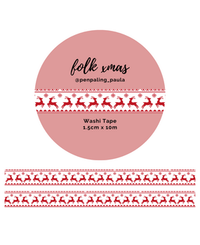 Penpaling Paula Folk Xmas Washi Tape (WT199)