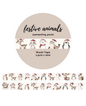 Penpaling Paula Festive Animals Washi Tape (WT200)