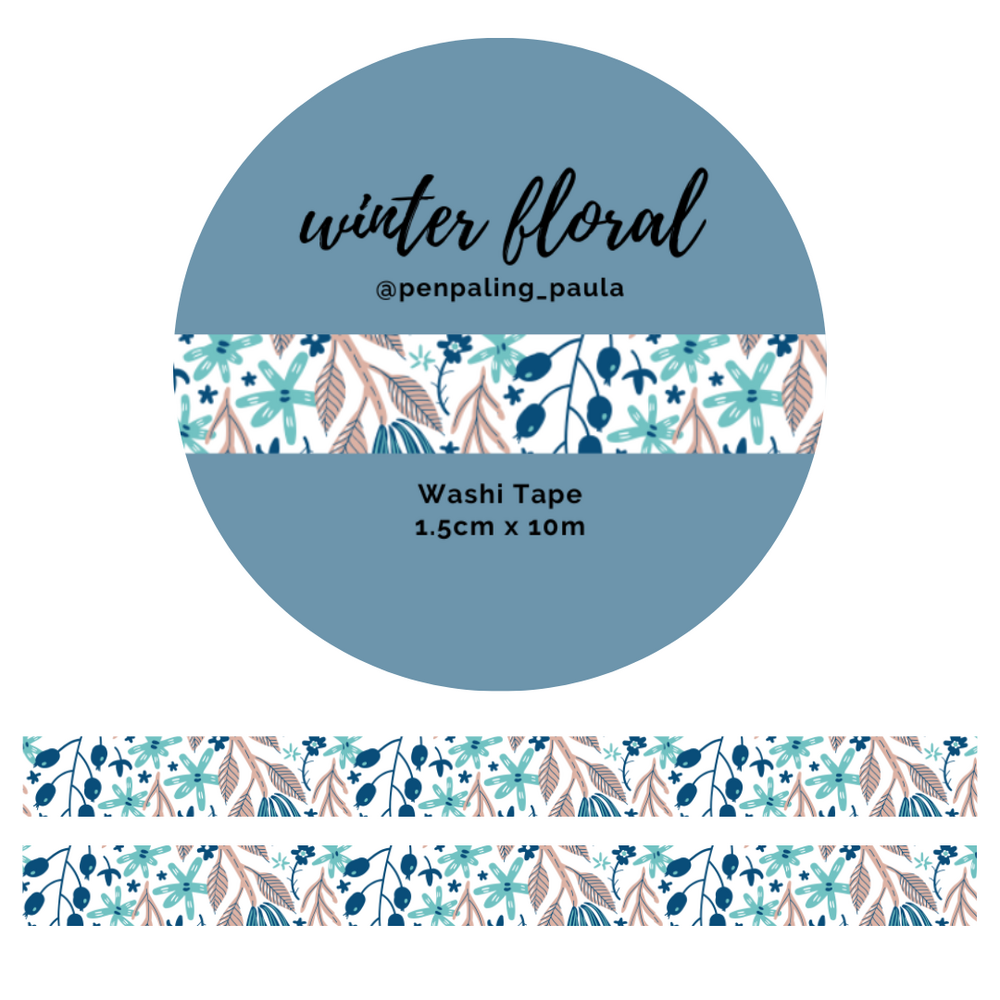 Penpaling Paula Winter Floral Washi Tape (WT204)