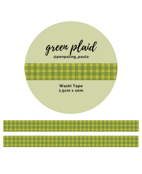 Penpaling Paula Green Plaid Washi Tape (WT205)