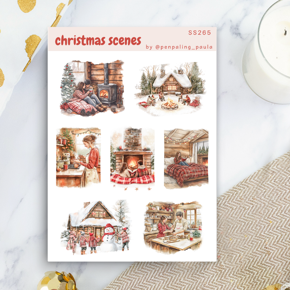 Penpaling Paula Christmas Scenes Sticker Sheet (SS265)