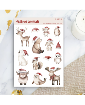 Penpaling Paula Festive Animals Sticker Sheet (SS270)