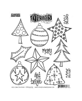 Ranger Dylusions Rock Your Christmas Cling Stamps (DYR10032)