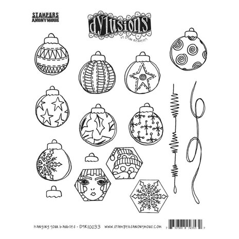 Ranger Dylusions Hanging Your Baubles Cling Stamps (DYR10033)