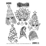 Ranger PRE-ORDER Dylusions Dinky Christmas Heads Cling Stamps (DYR10034)