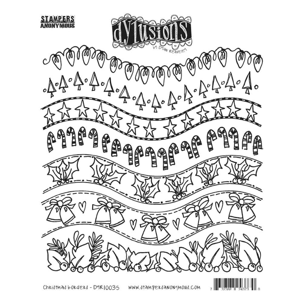 Ranger Dylusions Christmas Borders Cling Stamps (DYR10035)