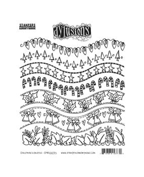 Ranger PRE-ORDER Dylusions Christmas Borders Cling Stamps (DYR10035)