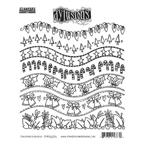 Ranger PRE-ORDER Dylusions Christmas Borders Cling Stamps (DYR10035)